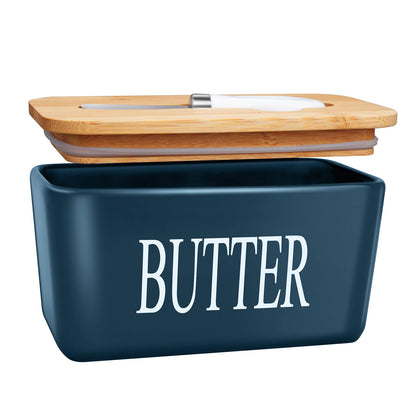 JSHKY Airtight Butter Dish with Spreader, Fits 1lb Butter Block, Navy 🍁 All In One Marketplace Canada