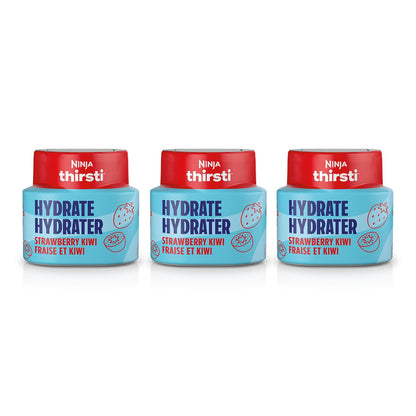 Ninja Thirsti HYDRATE Strawberry Kiwi Flavoured Water Drops with electrolytes and contain 0 calories*, 0 sugar* (*per 12oz classic serving). . Turn water into refreshing fruit-flavoured sparkling or still drinks with Ninja Thirsti Hydrate Flavoured Water Ninja