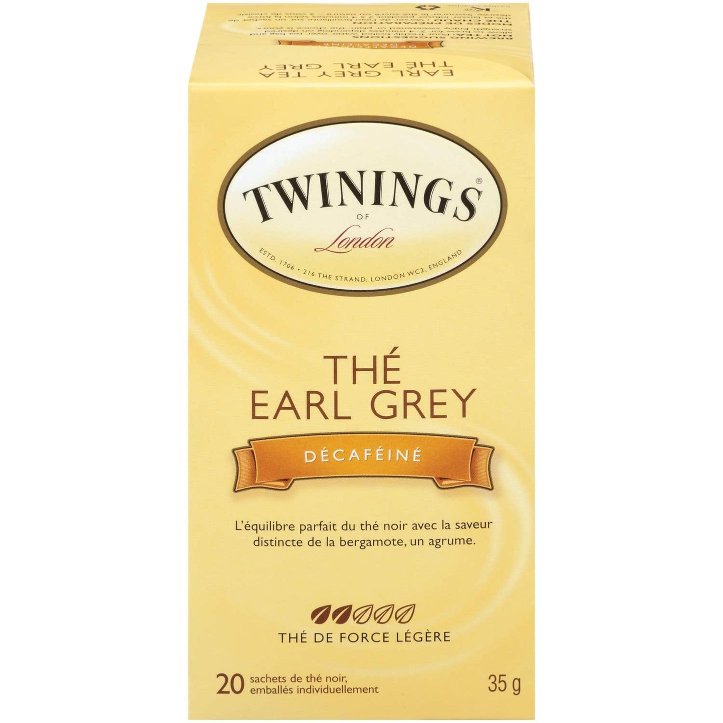 Twinings Decaf Earl Grey Individually Wrapped Teabags, Naturally Caffeine-Free, Black Tea Enhanced with Bergamot Citrus, 20 Count (Pack of 6), Enjoy Hot or Iced