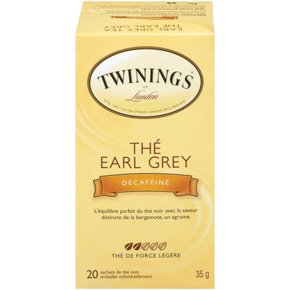 Twinings Decaf Earl Grey Individually Wrapped Teabags, Naturally Caffeine-Free, Black Tea Enhanced with Bergamot Citrus, 20 Count (Pack of 6), Enjoy Hot or Iced