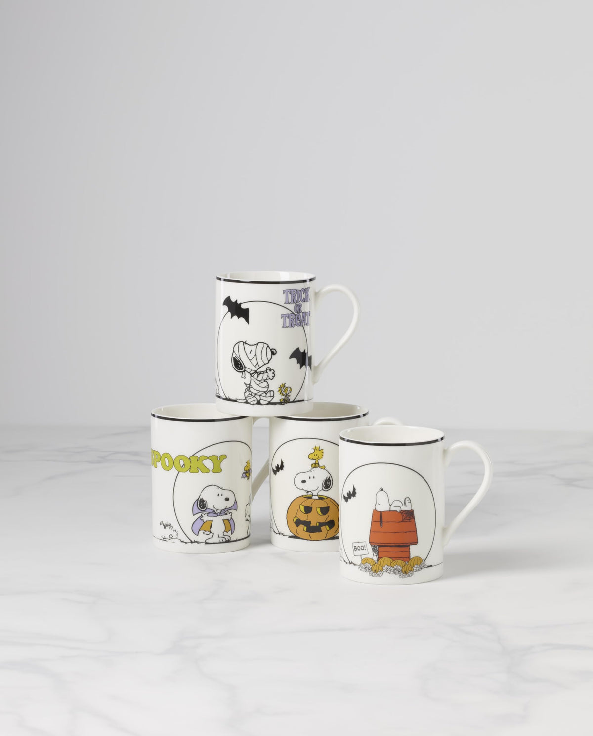 Lenox The Great Pumpkin Halloween Porcelain Mug Set for 4