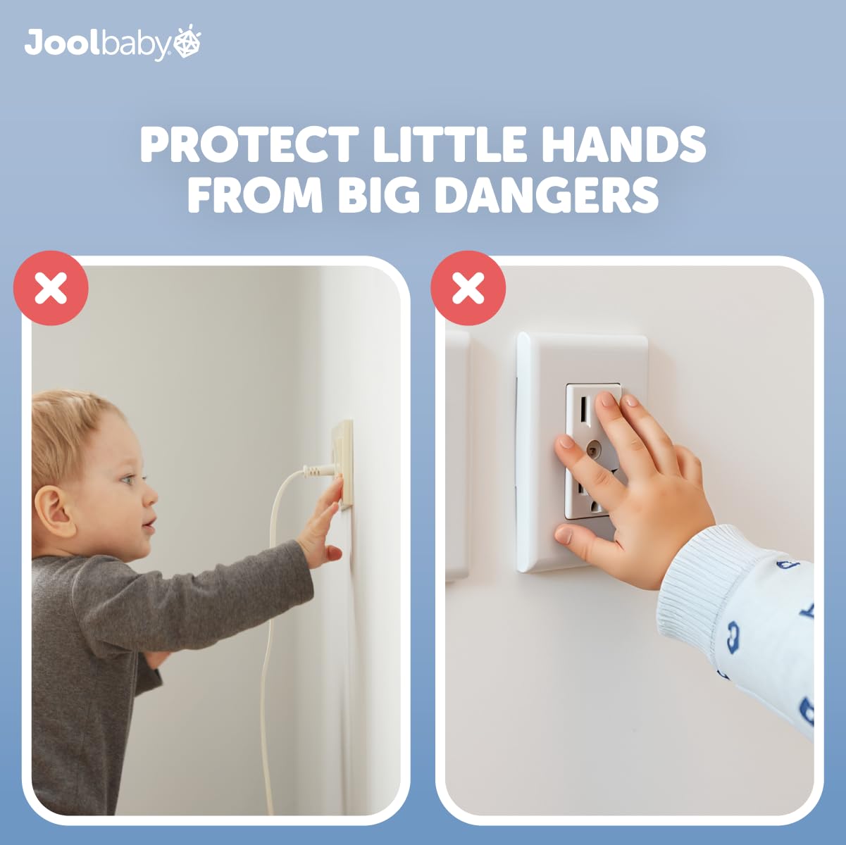 Outlet Cover Box for Child Safety (2 Pack) Duplex & Decorator Electrical Outlet Plates, Concealed Access Buttons, and Spacious Compartment - Jool Baby - Available at All In One Marketplace Canada