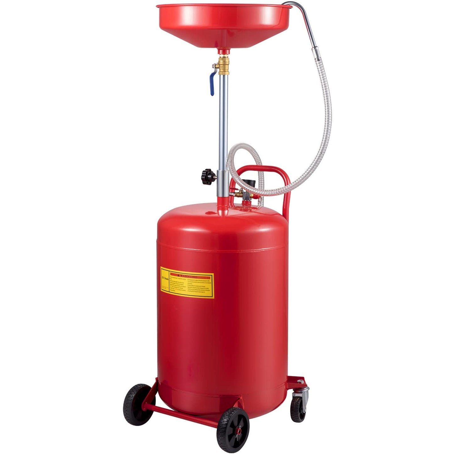 VEVOR Waste Oil Drain Tank 20 Gallon Portable Oil Drain Air Operated Drainer Oil Change, Oil Drain Container, Fluid Fuel Transfer Drainage Adjustable Funnel Height, with Wheel For Easy Oil Removal VEVOR