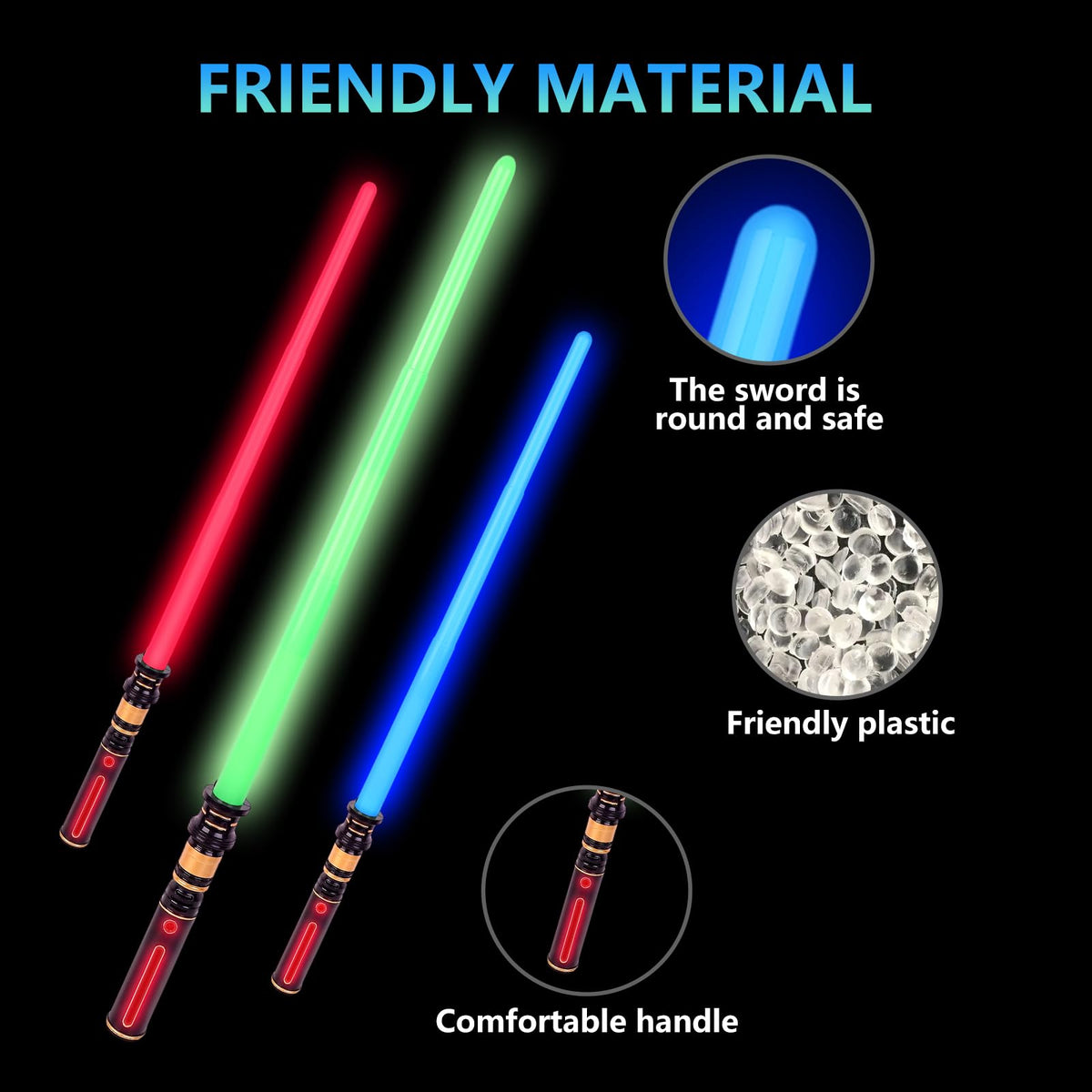 Light Up Sabers, 3 Packs Light Sword for Kids with FX Sound, Expandable Light Up Saber for Cosplay Halloween Dress Up Parties Birthday Christmas (Red.Green.Blue) 🍁 All In One Marketplace Canada