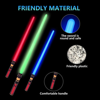 Light Up Sabers, 3 Packs Light Sword for Kids with FX Sound, Expandable Light Up Saber for Cosplay Halloween Dress Up Parties Birthday Christmas (Red.Green.Blue) 🍁 All In One Marketplace Canada