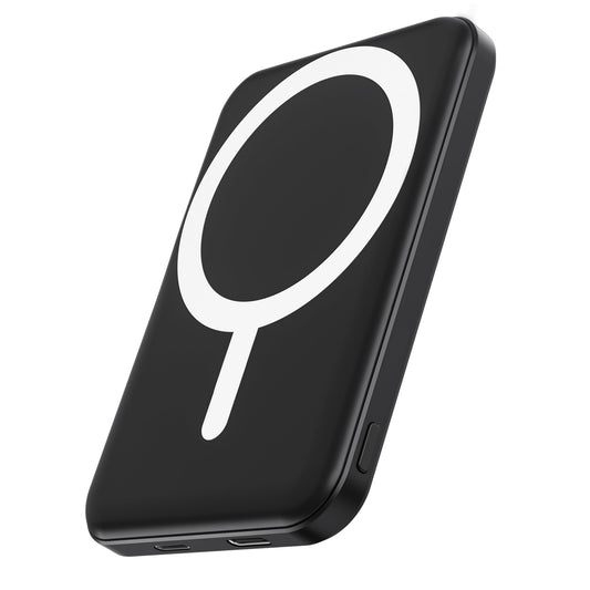 podoru for Magsafe Power Bank, 5000mAh Magnetic Battery Pack with Type-C Cable 20W PD Fast Charging Lighting Input for Wireless Portable Charger for iPhone 17/16/15/14/13/12 Series-Black - Available at All In One Marketplace Canada