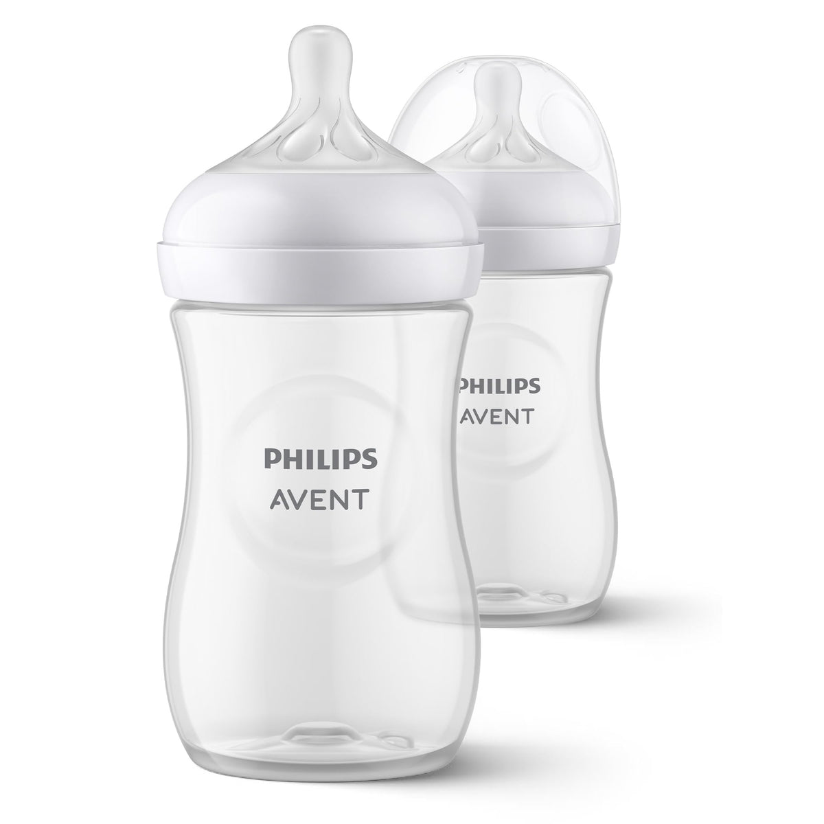 Philips Avent Natural Baby Bottles with Natural Response Nipples (Medium Flow, Flow 3), 9oz, 2-pack, SCY903/02