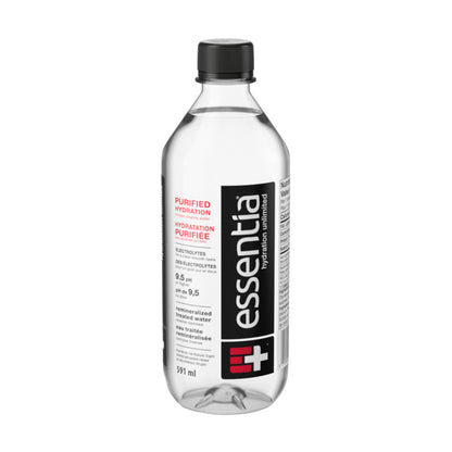 Essentia Ionized Alkaline Water 9.5 pH – Electrolyte-Enhanced Hydration, 24-Pack of 591ml Bottles