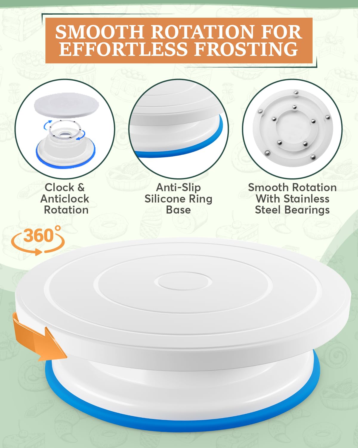 RFAQK 230PCs Cake Decorating Kit with Baking Supplies Cake Turntable, Piping Bags and Tips, Modeling Tools, Plunger Cutters, Cake Scrappers, Pastry Bags Cake Decorating Supplies 🍁 All In One Marketplace Canada