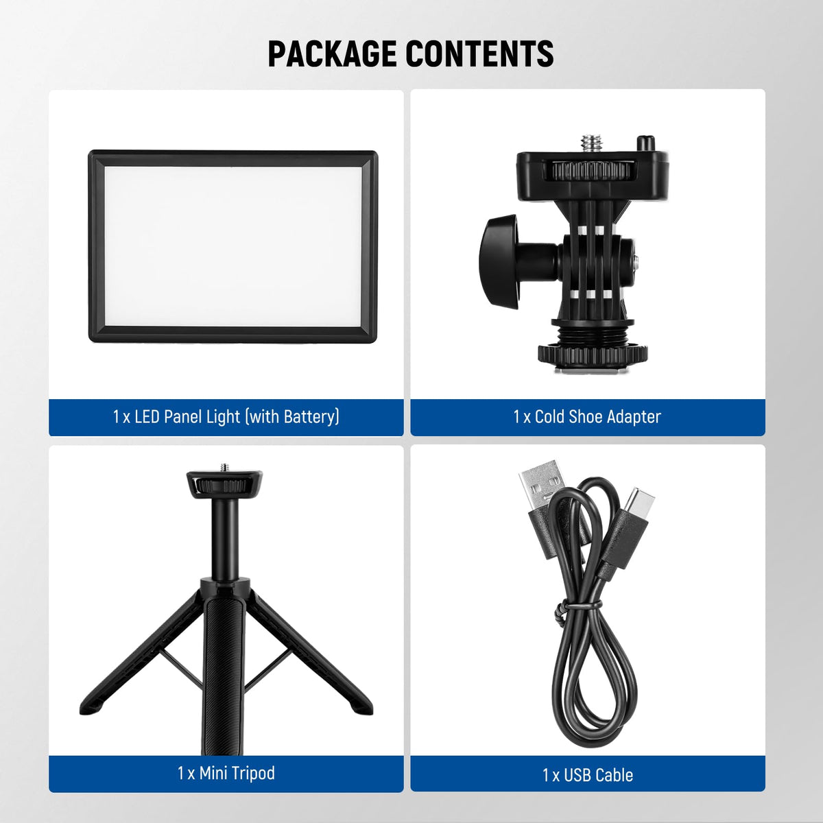 NEEWER NL-116AI 9" LED Video Light Panel, Camera Lighting with Desk Tripod