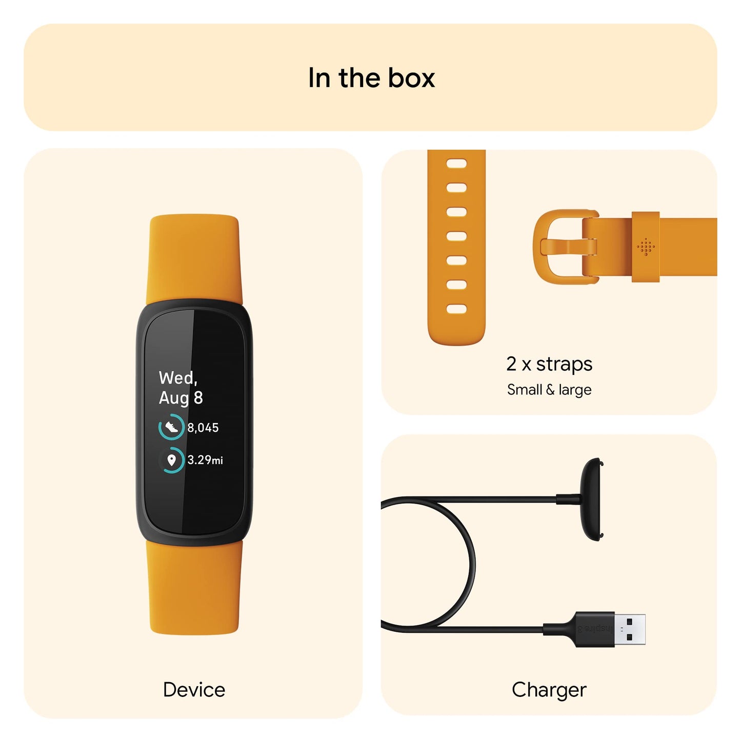 Google Fitbit Inspire 3 - Health and Fitness Tracker - Morning Glow / Black
