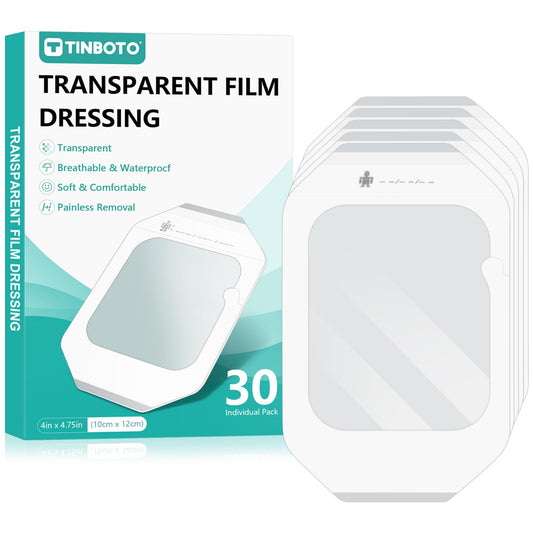 Transparent Film Dressing, 4" x 4.75" (30 Pack), Waterproof Clear Adhesive Bandages for Wound Care, IV Shield & Tattoo Aftercare - Available at All In One Marketplace Canada