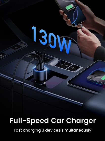 UGREEN 130W Car Charger USB C Fast Charger (with 100W USB C Cable) PD3.0 QC4.0 PPS Fast Charging Car Adapter Compatible with, MacBook, iPhone 17 16 15 14 Pro Max, Galaxy S25 S24 Ultra, iPad - Available at All In One Marketplace Canada