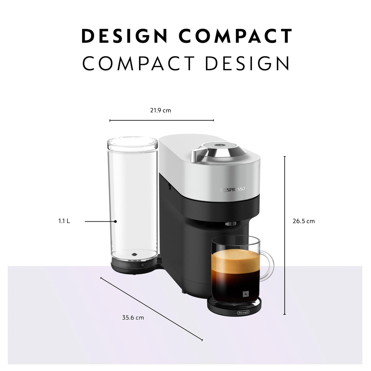 Nespresso Vertuo Pop+ Deluxe Pod Coffee & Espresso Machine Silver
