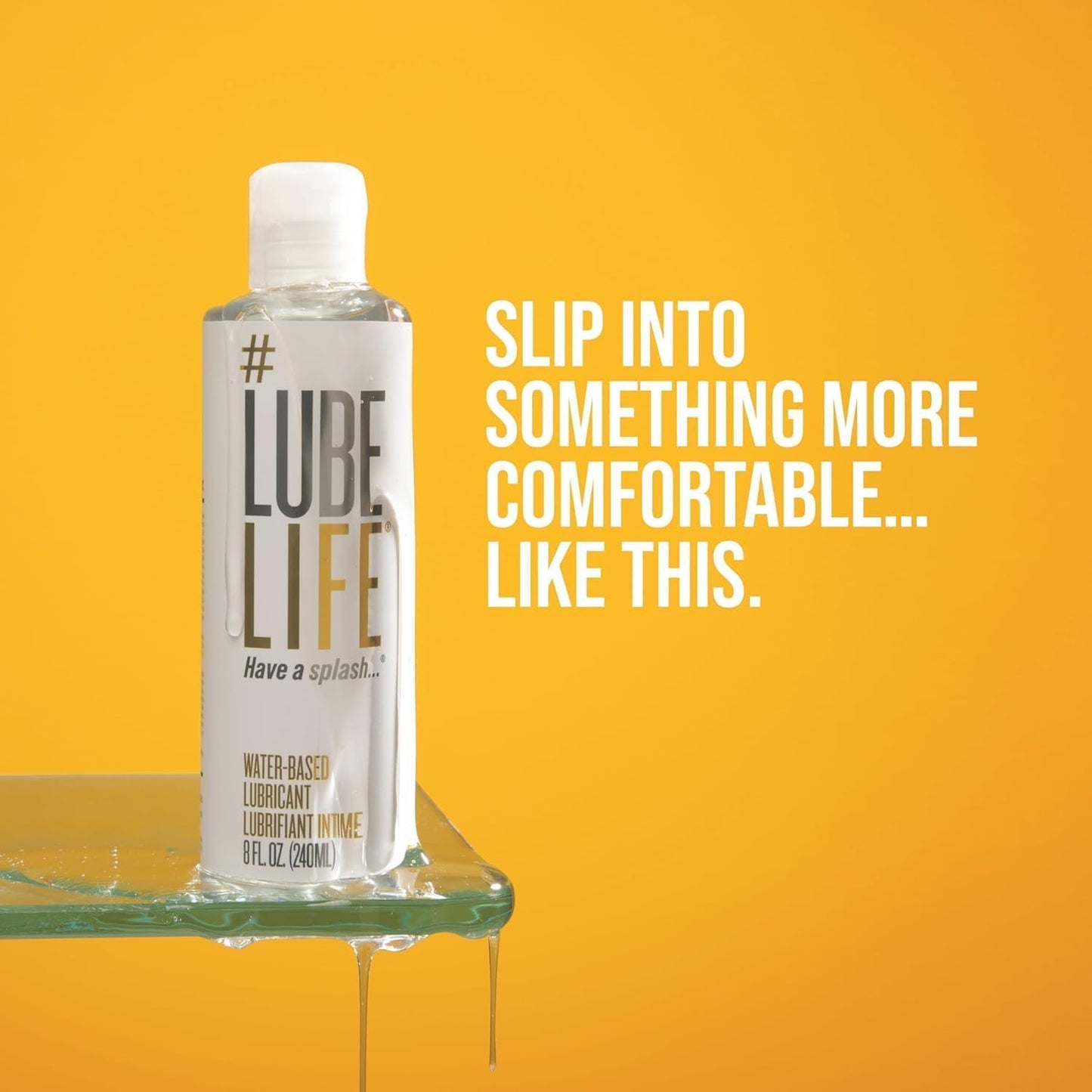 Lube Life Water Based Personal Lubricant, Lube for Men, Women & Couples, Non-Staining, 2 x 8 Fl Oz (240 mL)
