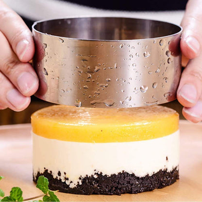 HULISEN Round Cake Ring Mold, Stainless Steel 3 inch Dessert Mousse Molds with Pusher & Lifter Cooking Rings, Tuna Tartare Mold (Include 4 Rings and 1 Pusher) 🍁 All In One Marketplace Canada