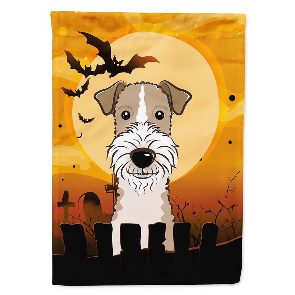 Drapeau décoratif de taille maison Caroline's Treasures BB1805CHF, motif Fox Terrier à poil dur pour Halloween, multicolore, grand format