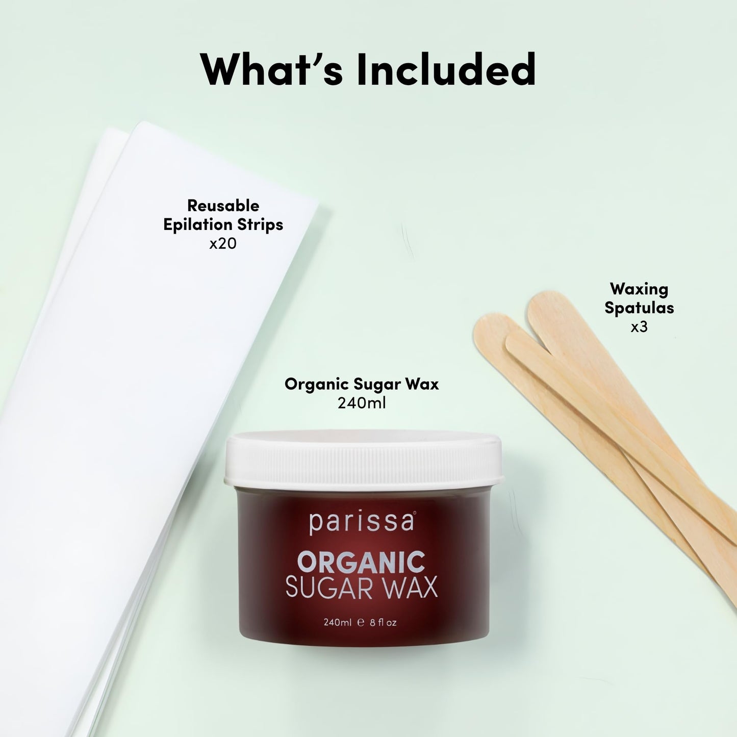 Parissa Organic Sugar Wax Kit for Hair Removal – Microwavable Sugar Wax for Face, Legs & Body, USDA Certified Organic, Water-Washable & Gentle for Sensitive Skin (8 fl oz) - Available at All In One Marketplace Canada