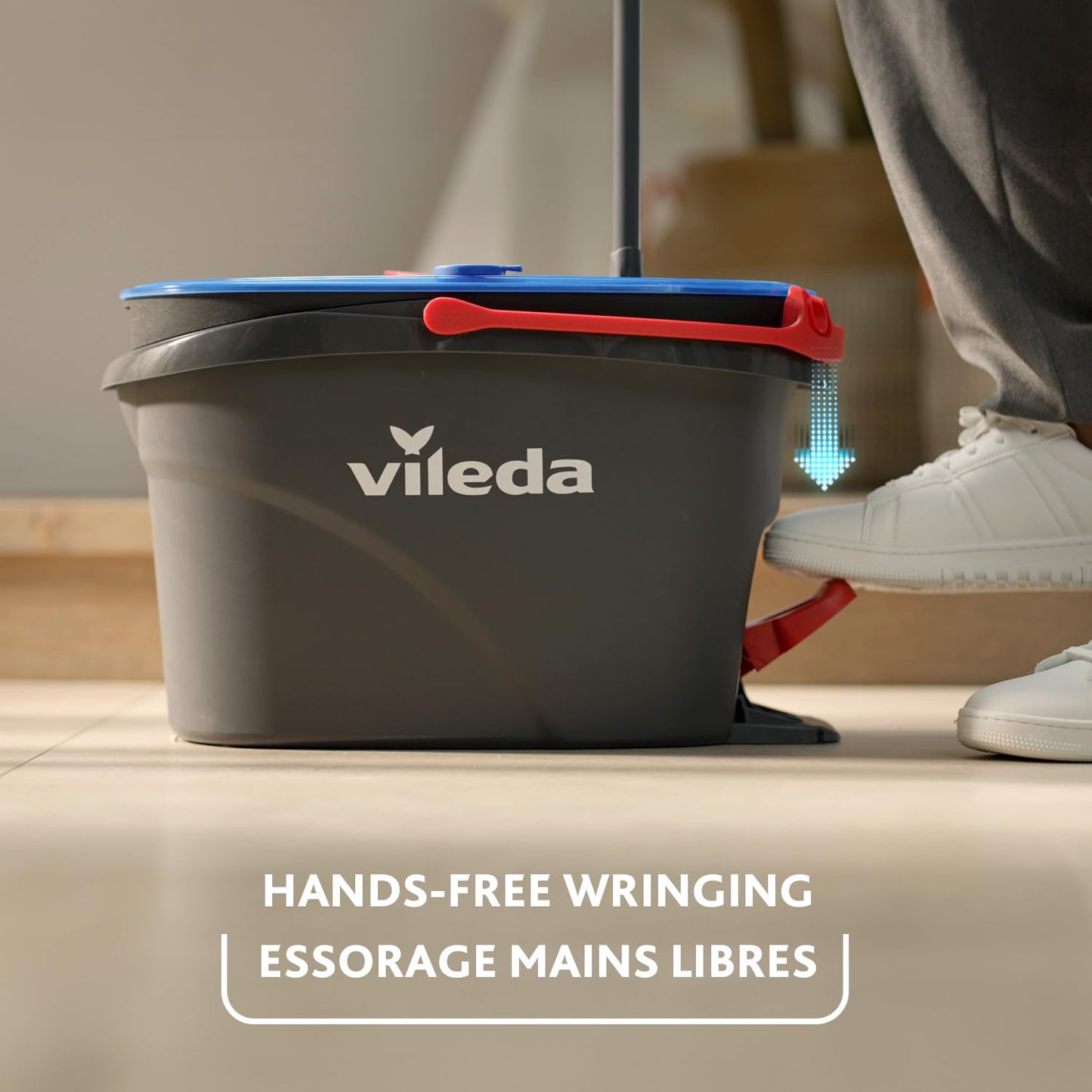 Vileda RinseClean Spin Mop & Bucket System | 2-Tanks Separate Clean and Dirty Water | Machine Washable and Reusable Microfibre Mop Head Replacement | Hands-Free Wringing Bucket 🍁 All In One Marketplace Canada