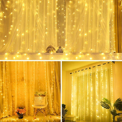 [Upgraded Version] 2 Pack Fairy Curtain Lights for Bedroom 600 LED, Christmas String Lights USB Plug in 8 Modes Wall Hanging Twinkle with Remote Control for Wedding Party Backdrop Decor Warm White 🍁 All In One Marketplace Canada