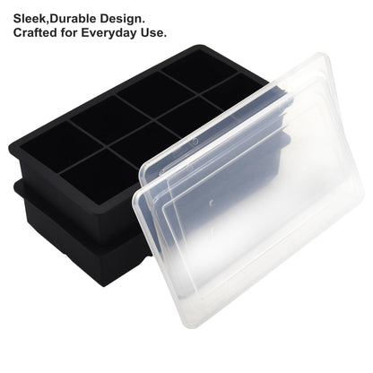 Bangp Large Ice Cube Tray for Whiskey,2 Pack Stackable Big Ice Cube Molds Make 16 Big Whiskey Ice Cubes,Easy Release Square Ice Cube Maker for Cocktails,Whiskey,Soups and Frozen Treats - Available at All In One Marketplace Canada