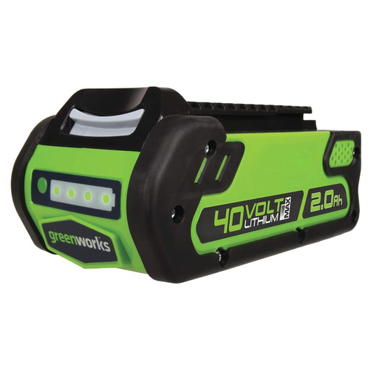 Greenworks 40V 2.0 Ah Lithium Ion Battery 29652, Green/Black - Available at All In One Marketplace Canada