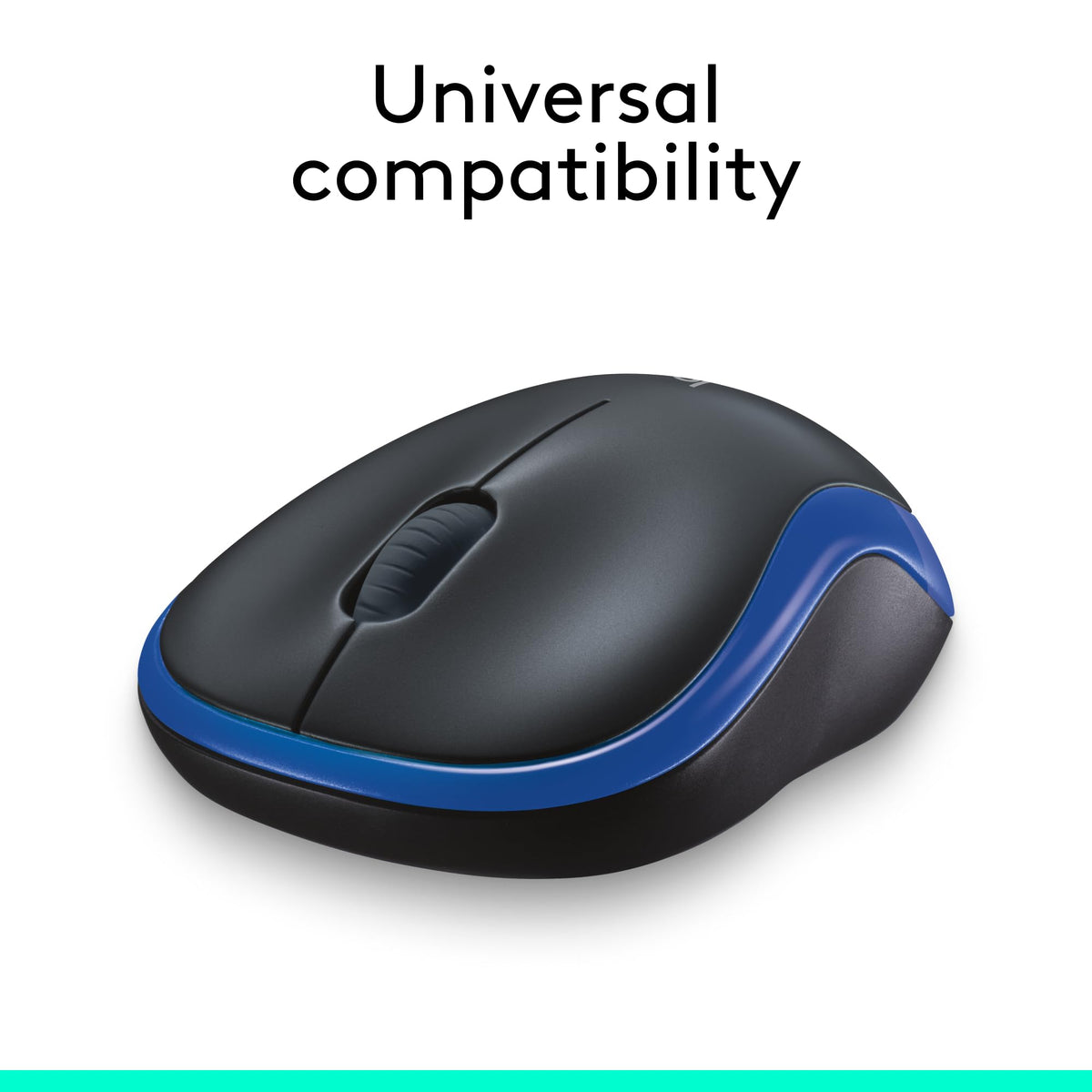 Logitech M185 Compact Ambidextrous Wireless Mouse with Rubber Grips - Blue