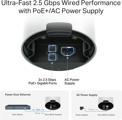 Deco BE25-Outdoor BE5000 WiFi 7 Mesh Extender, IP65, 1-Pack