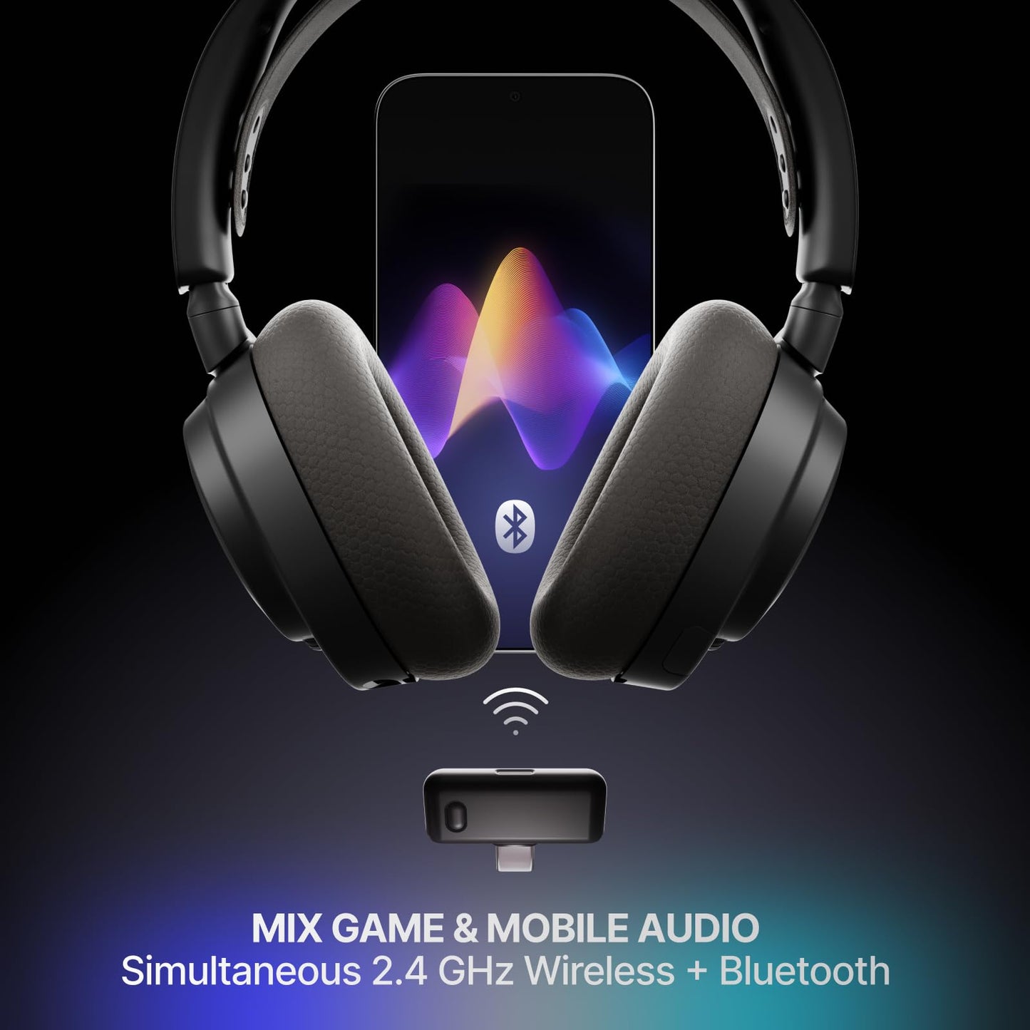 SteelSeries Arctis Nova 7 Wireless Gen 2 Gaming Headset - Real-Time App Control, 50+ HR Play, Neodymium Drivers, Mix 2.4GHz/Bluetooth, PC, PS5, PS4, Switch 1/2, Mobile - Black