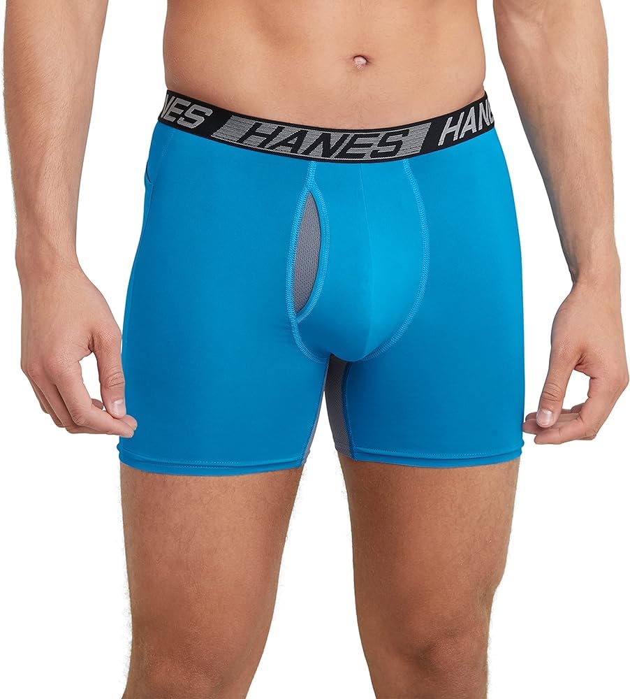Hanes X-Temp Total Support Pouch Men's Underwear Boxer Briefs, Anti-Chafing, Moisture Wicking Underwear, 3-Pack, Size Large Hanes