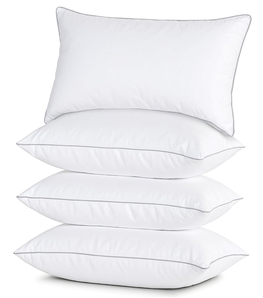 Casa Platino Bed Pillows Standard Size 4 Pack (20x26) - Down Alternative Sleeping Pillows, Hotel Quality, Hypoallergenic & Supportive for Side & Back Sleepers