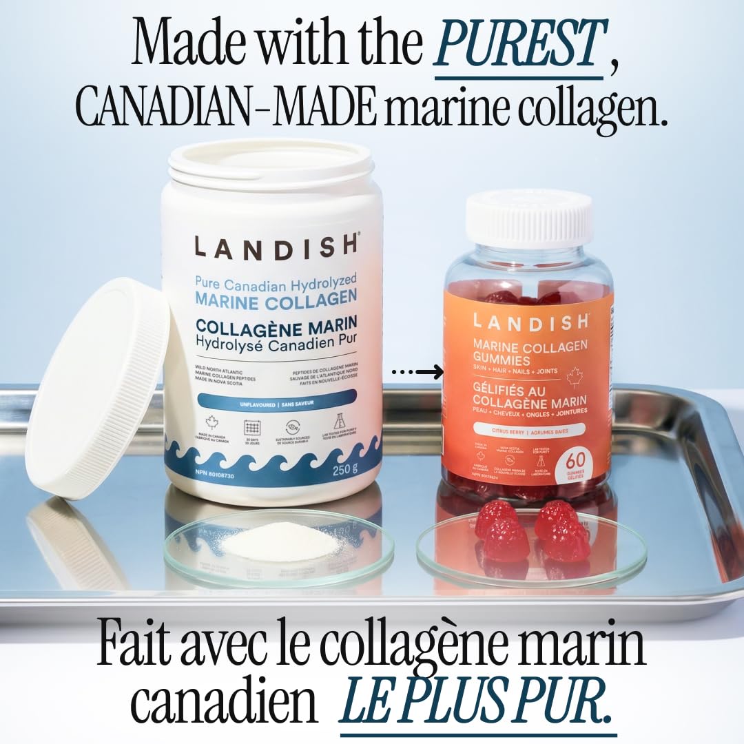 Landish Marine Collagen Gummies, Skin Hair Nails & Joints, 60 Gummies Landish