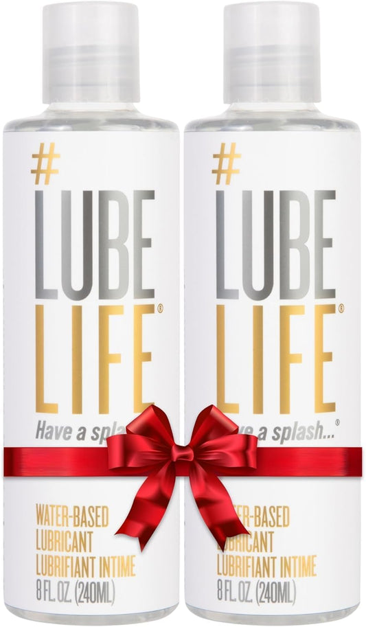 Lube Life Water Based Personal Lubricant, Lube for Men, Women & Couples, Non-Staining, 2 x 8 Fl Oz (240 mL)