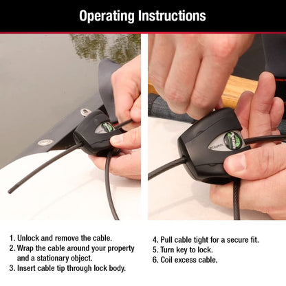 Master Lock Python Cable Lock, Cable Lock with Keys, Trail Camera and Kayak Locking Cable, 2 Pack, 8417T,Black Master Lock