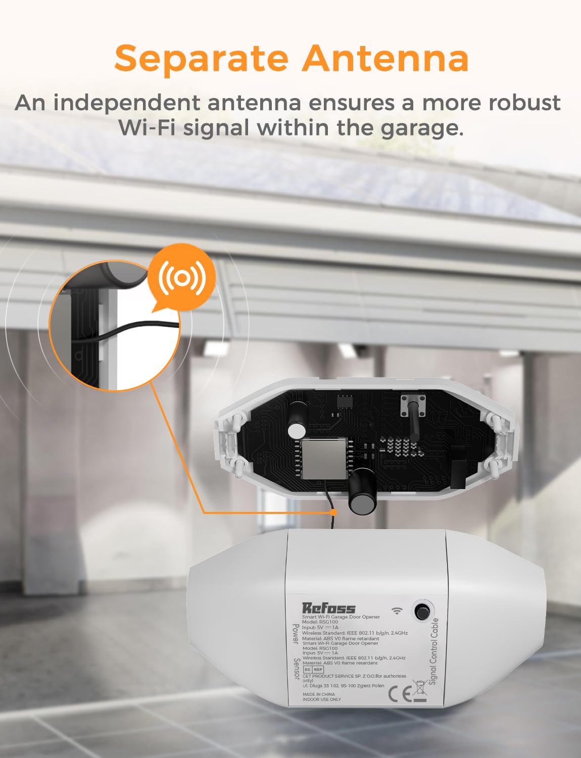 Refoss Smart Wi-Fi Garage Door Opener, Apple HomeKit Supported Refoss