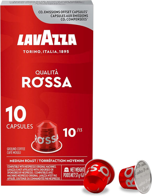 Lavazza Qualita Rossa Medium Roast Coffee Capsules for Nespresso Original Machines, 100-Count