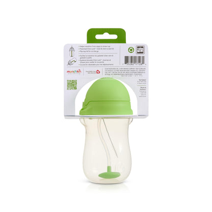 Munchkin Any Angle Sippy Cup for Toddlers, Weighted Straw Trainer Cup with Click Lock Lid, 10 Ounce, Green, 1 Pack Munchkin