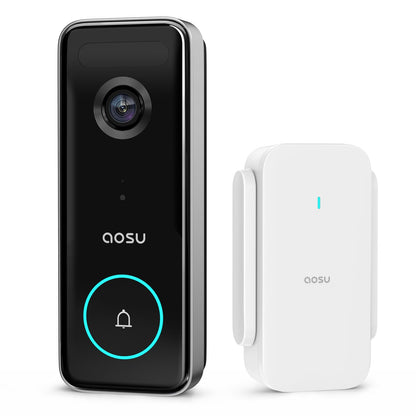 Doorbell Camera Wireless Outdoor, aosu 5MP Ultra HD, 3D Motion Detection Video Doorbell, Enhanced 2.4/5 GHz WiFi, 180-Day Battery Life, Work with Alexa & Google Assistant