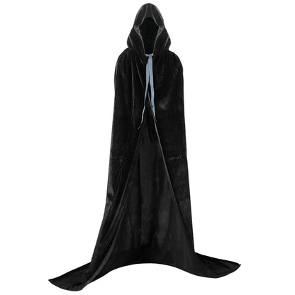 Proumhang Black Hooded Cloak Adult Long Cape Velvet Costume Halloween Carnival Christmas Cosplay 🍁 All In One Marketplace Canada