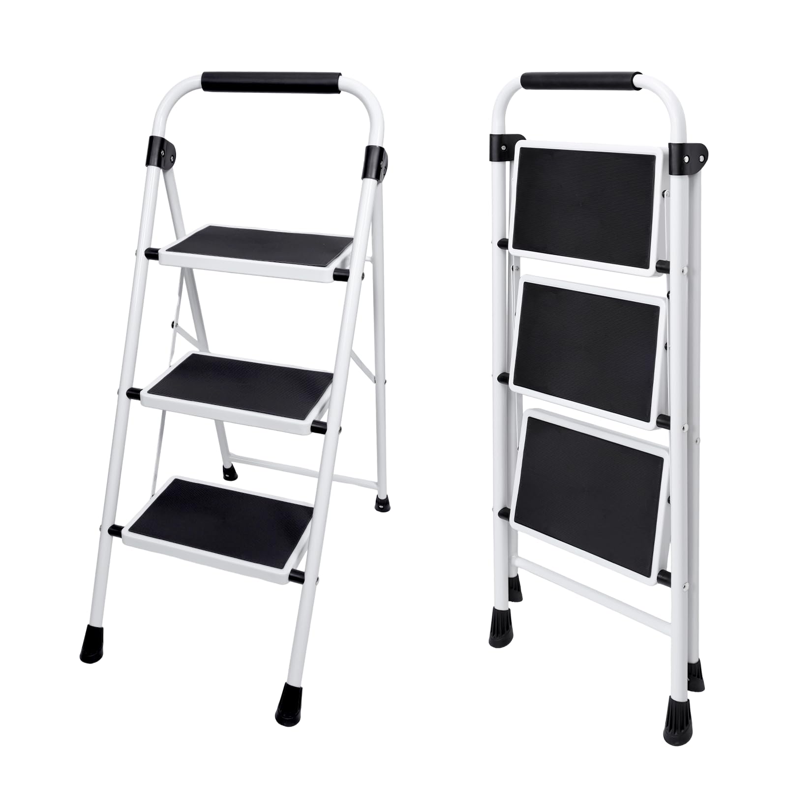 Sweetcrispy 3 Step Ladder, Folding Step Stool, Anti-Slip Pedal Sweetcrispy