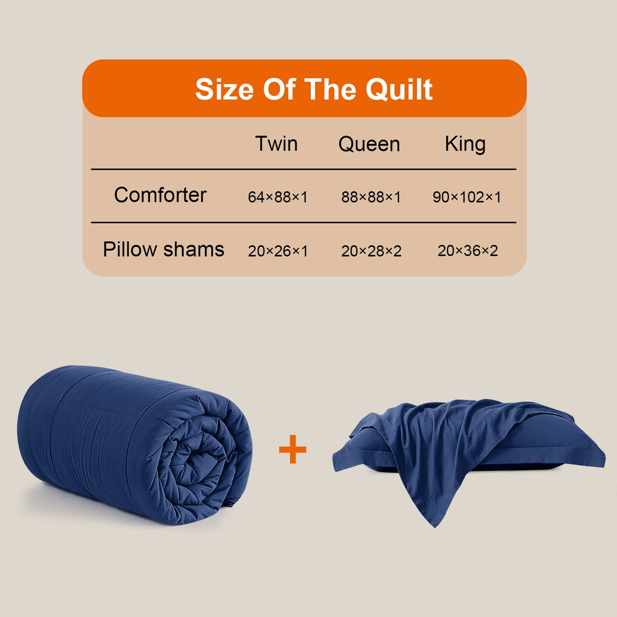 All Season Queen Comforter Set 3 PCs Soft Quilted Down Alternative Comforter+2 Pillow Shams with Corner Tabs,Winter Summer Warm Fluffy,Machine Washable(Queen, Navy Blue) 🍁 All In One Marketplace Canada