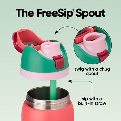 Bouteille d'eau isolée en acier inoxydable Owala FreeSip avec paille pour le sport, les voyages et l'école, sans BPA, 946 ml, Strawberry Field