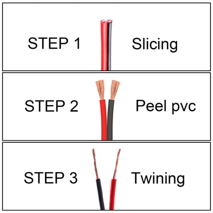VIABRICO 14AWG 100FT Electrical Wire Cable 2 Conductors Red Black Cable Hookup LED Lighting Strips Flexible Wire Extension Cord 14 Gauge Copper Clad Aluminum Copper Wire 12V/24V DC Cable