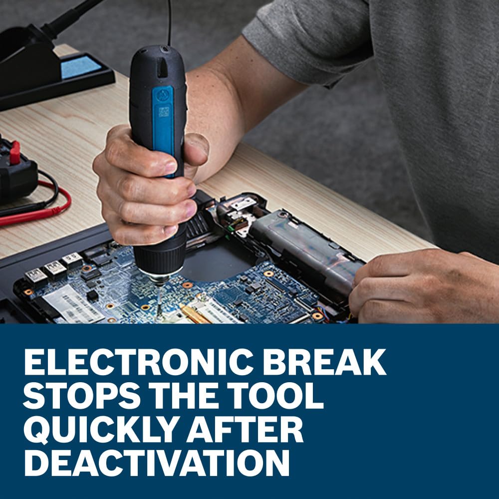 Bosch GSD4V-35 4V Max USB-C Rechargeable Screwdriver - Compact Design, Dual Activation, Universal Bit Locker, 8 Torque Settings, LED Worklight