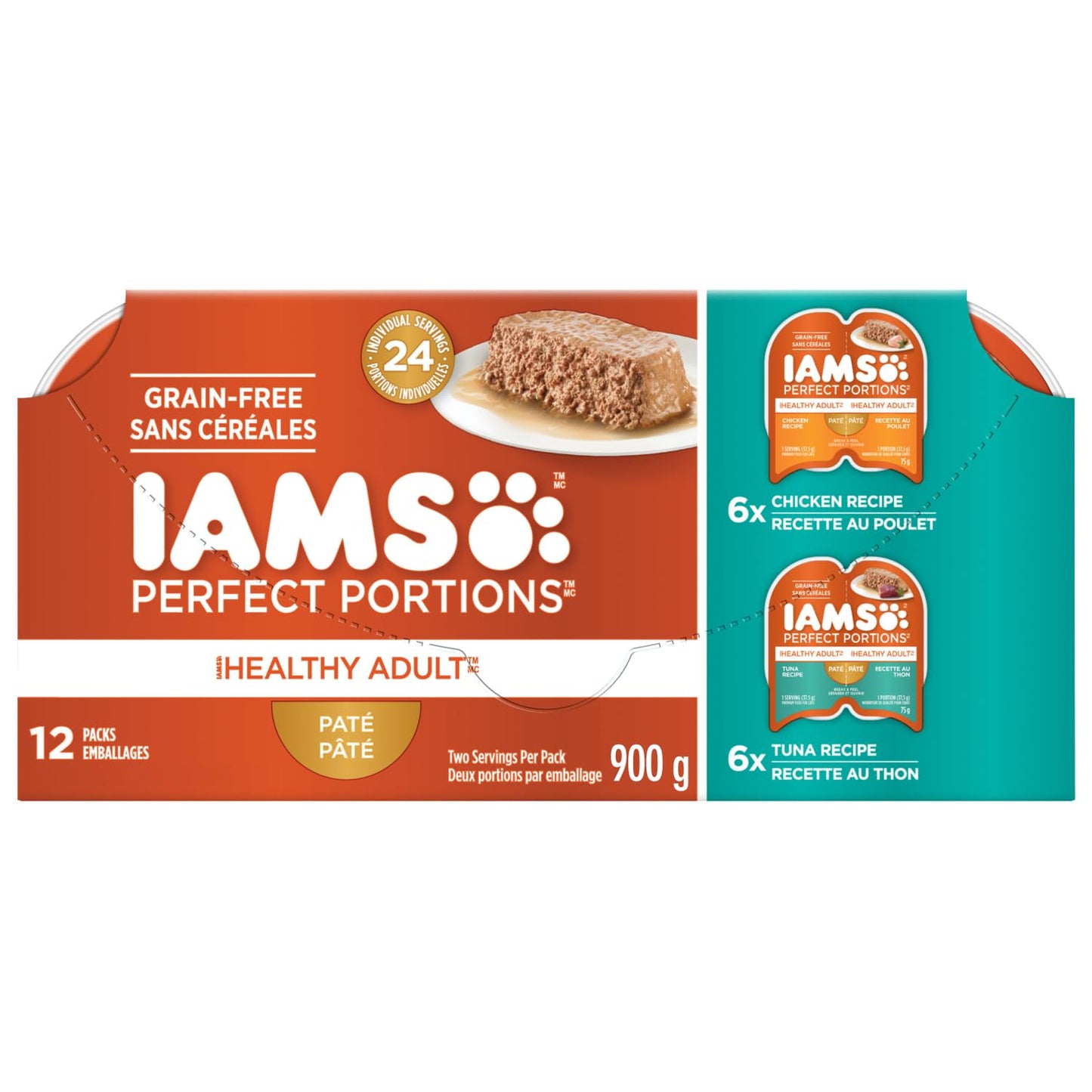 IAMS Perfect PORTIONS Adult Wet Cat Food, Chicken Flavour, 75g (12 Pack) IAMS