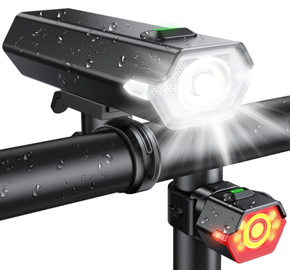 Oldowl Upgraded Bike Lights Super Bright, 4+6 Modes Rechargeable Bike Lights Front and Back with Side Lights, 360°Rotatable Bike Headlight, IP65 Waterproof Bicycle TailLight, Reflectors Accessories - Available at All In One Marketplace Canada