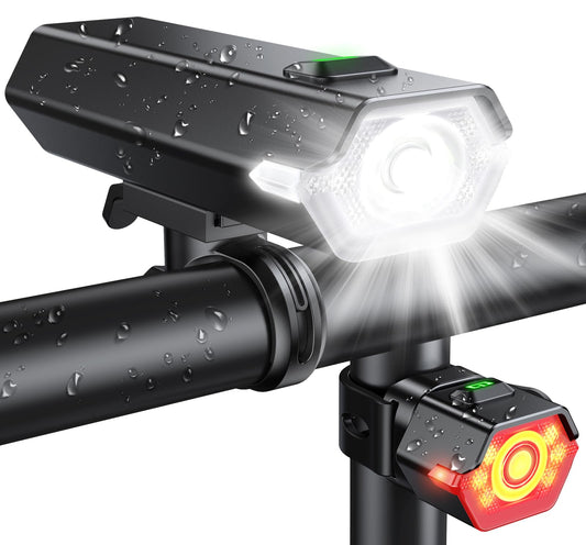 Oldowl Upgraded Bike Lights Super Bright, 4+6 Modes Rechargeable Bike Lights Front and Back with Side Lights, 360°Rotatable Bike Headlight, IP65 Waterproof Bicycle TailLight, Reflectors Accessories - Available at All In One Marketplace Canada