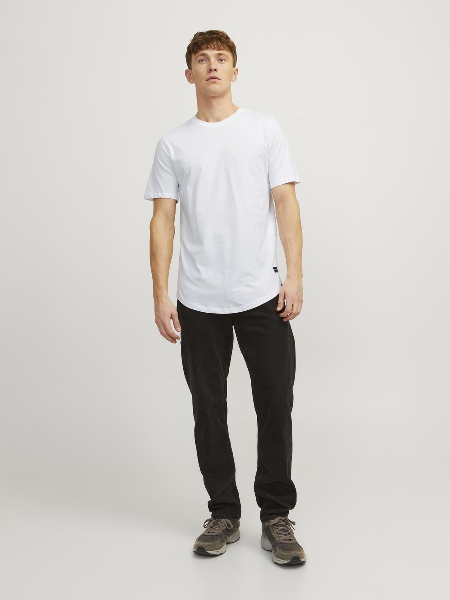 JACK & JONES Men's Long Line Fit T-Shirt JJENOA TEE SS Crew Neck NOOS White Medium JACK & JONES