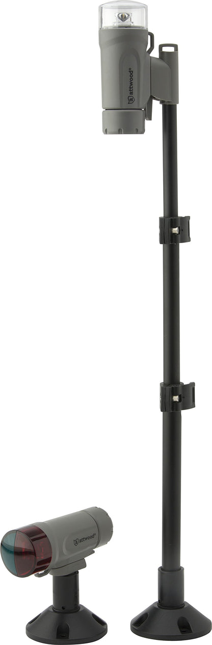 Attwood 14190-7 Water-Resistant Portable Clamp-On LED Light Kit with Marine Gray Finish attwood