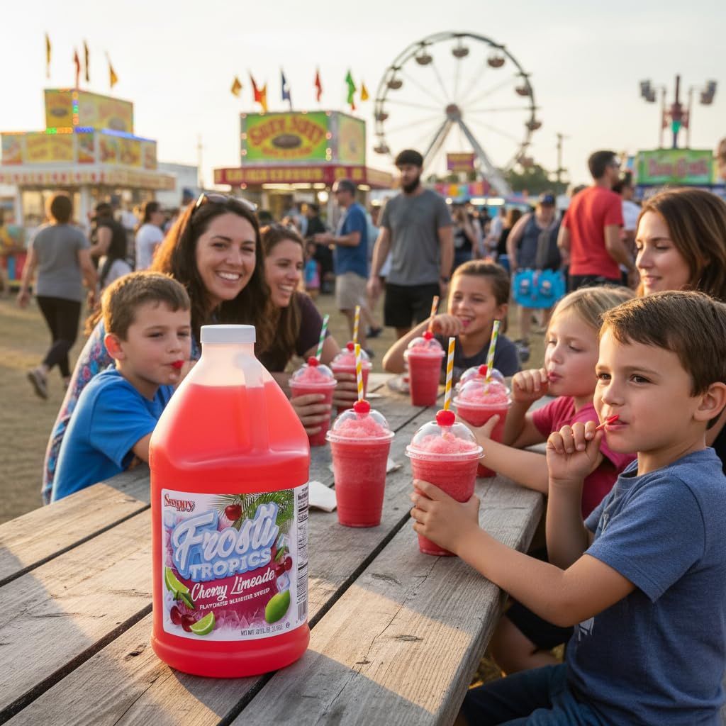Snappy Frosti Tropics Cherry Limeade Slushy Mix, Slushie Syrups for Machine, Granita Slushy Syrup, Slushie Mix For Frozen Drink Blender, 1/2 Gallon 🍁 All In One Marketplace Canada
